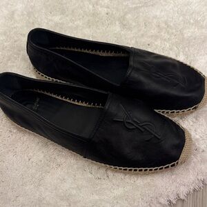 Authentic Saint Laurent Black Espadrille Flats